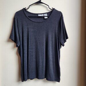 Jaclyn Smith Black Stretch Scoop Neck T-Shirt Size XL